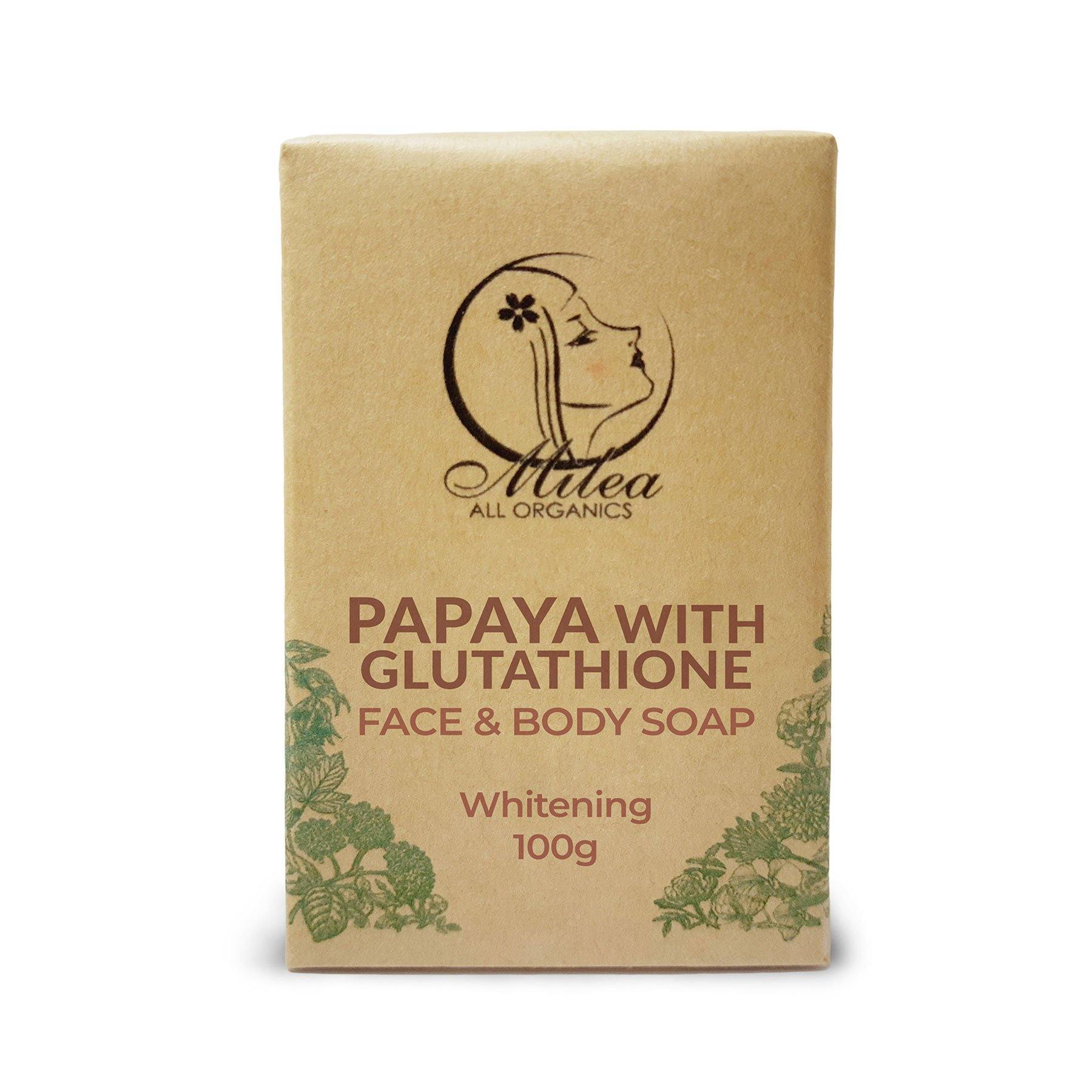 Papaya with Glutathione Whitening Soap Soaps Milea All Organics 100g 