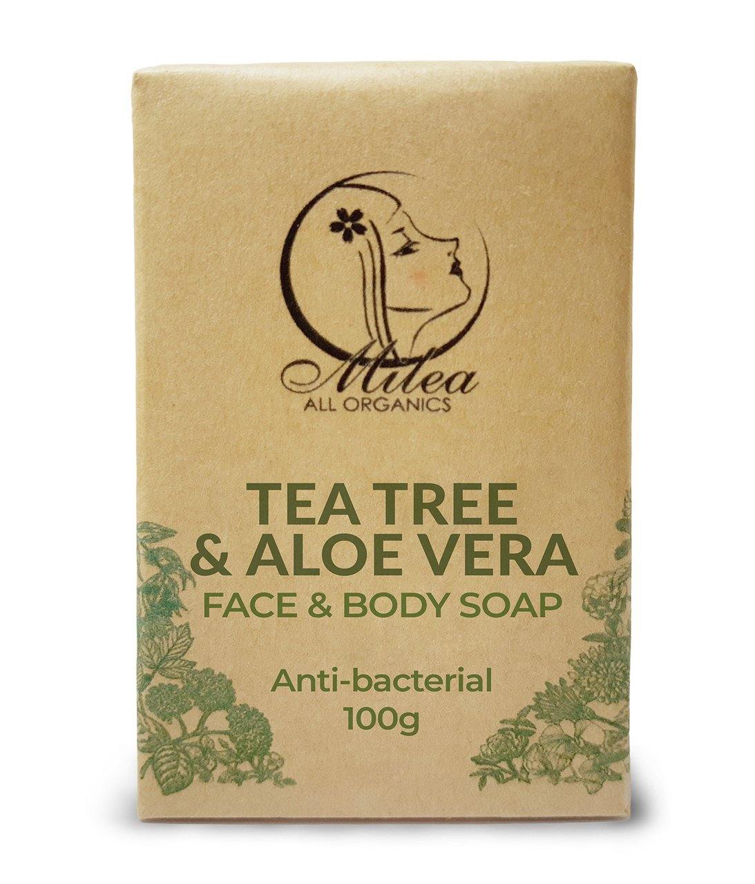Tea Tree with Aloe Vera Bath Soap Soaps Milea All Organics 100g 